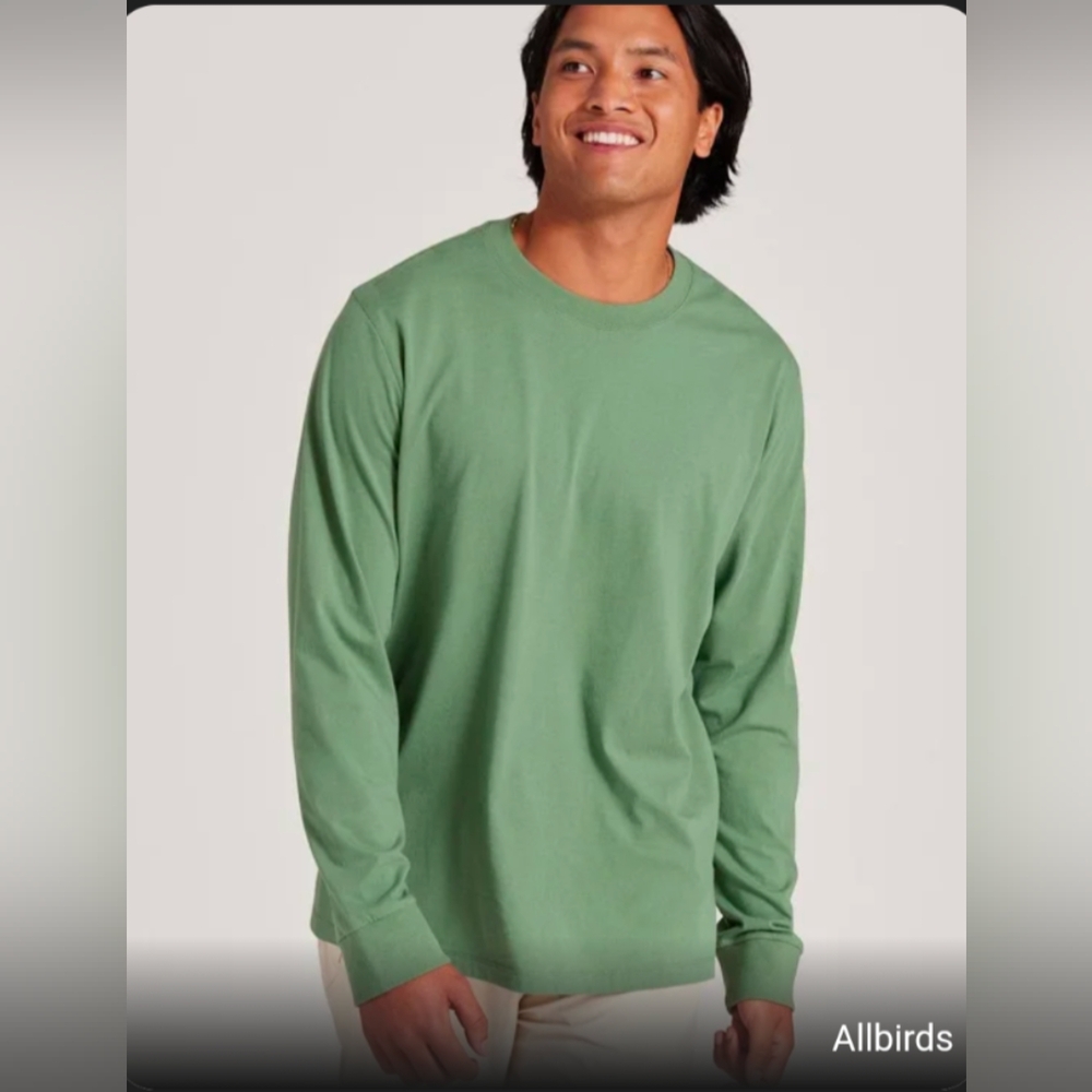 Allbirds men's long sleeve tee size large Hazy Cargo